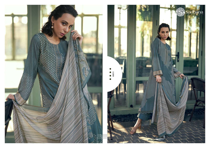 Sadhana Fashion Aleena Muslin Silk Fancy Work Designer Salwar Suit