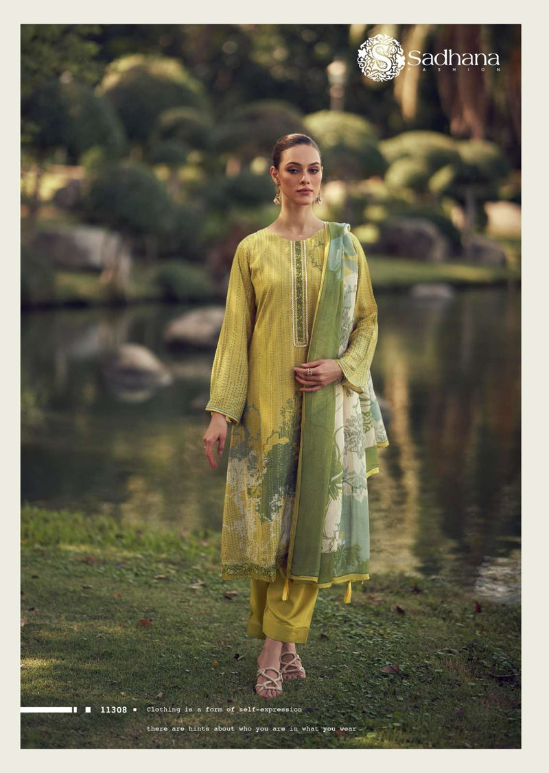 Sadhana Fashion Iliana Pure Muslin Silk Fancy Work Salwar Kameez