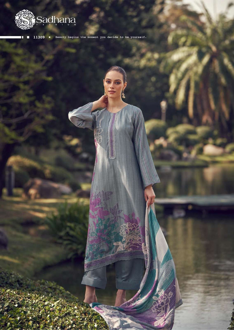 Sadhana Fashion Iliana Pure Muslin Silk Fancy Work Salwar Kameez