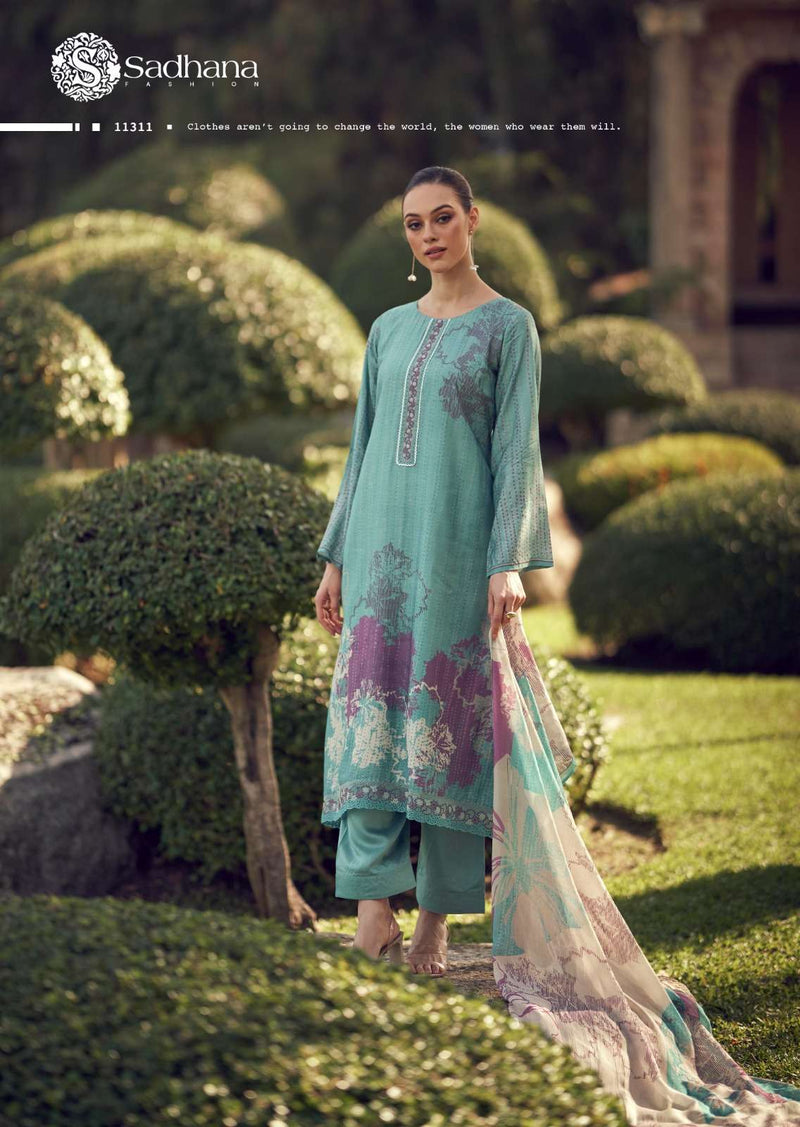 Sadhana Fashion Iliana Pure Muslin Silk Fancy Work Salwar Kameez