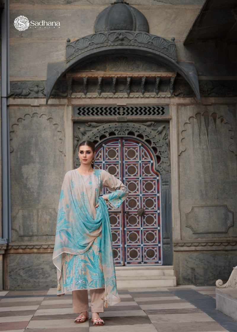 Sadhana Fashion Splendor Pure Lawn Cotton Fancy Khatli Work Salwar Suit