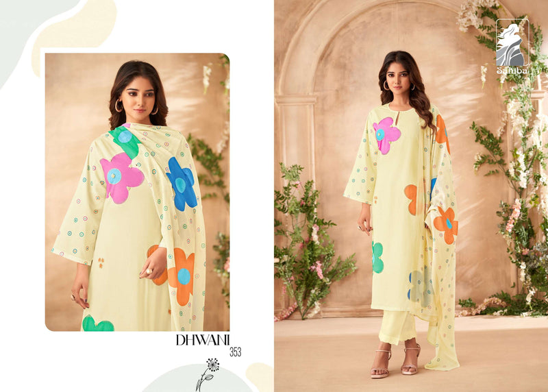 Sahiba Dhwani Lawn Cotton Digital Print With Hand Work And Orgenza Silk Embroidery Salwar Suit