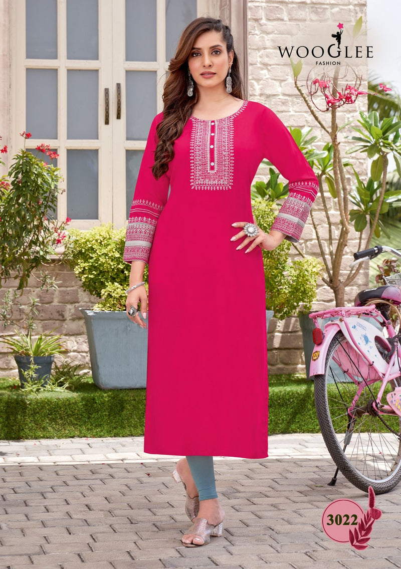 Wooglee Salonee Vol 4 Rayon Fancy Designer Kurtis