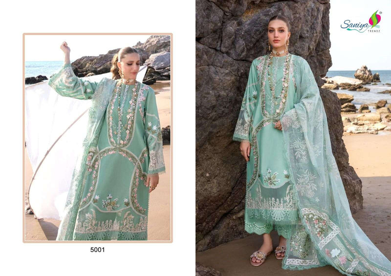 Saniya Trendz Saira Sakira Vol 5 Cotton Embrodery Designer Partywear  Salwar Suit