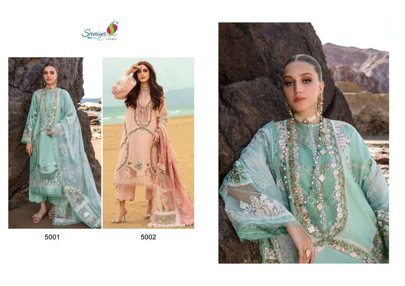 Saniya Trendz Saira Sakira Vol 5 Cotton Embrodery Designer Partywear  Salwar Suit