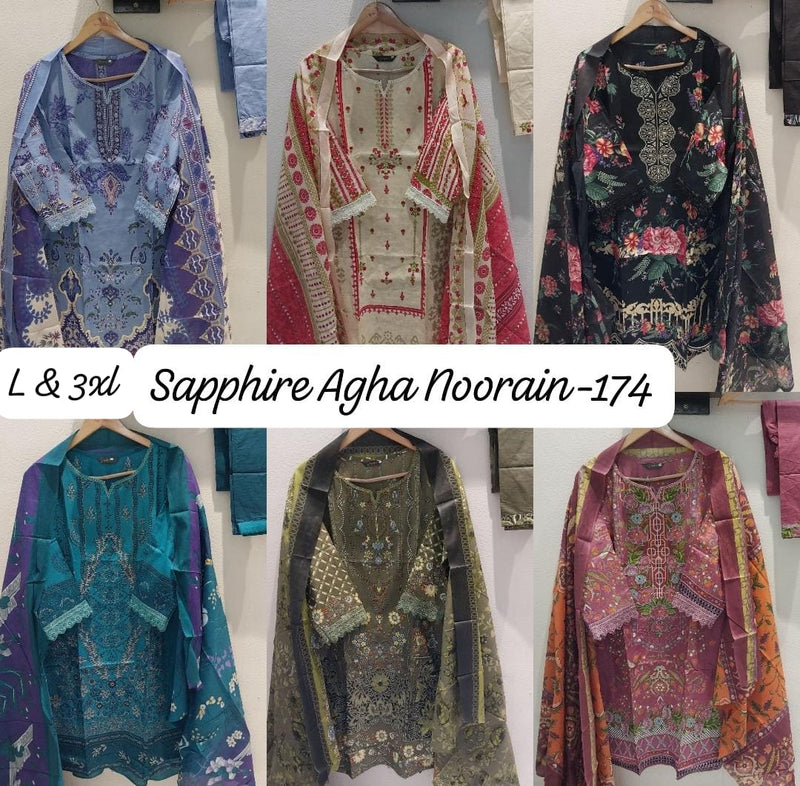 Sapphire Agha Noorain N 174 Pure Lawn Printed Fancy Pret Kurti
