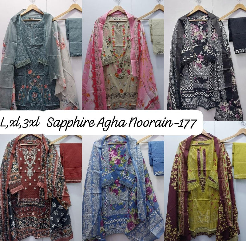 Sapphire Agha Noorain N 177 Pure Lawn Printed Fancy Pret Kurti