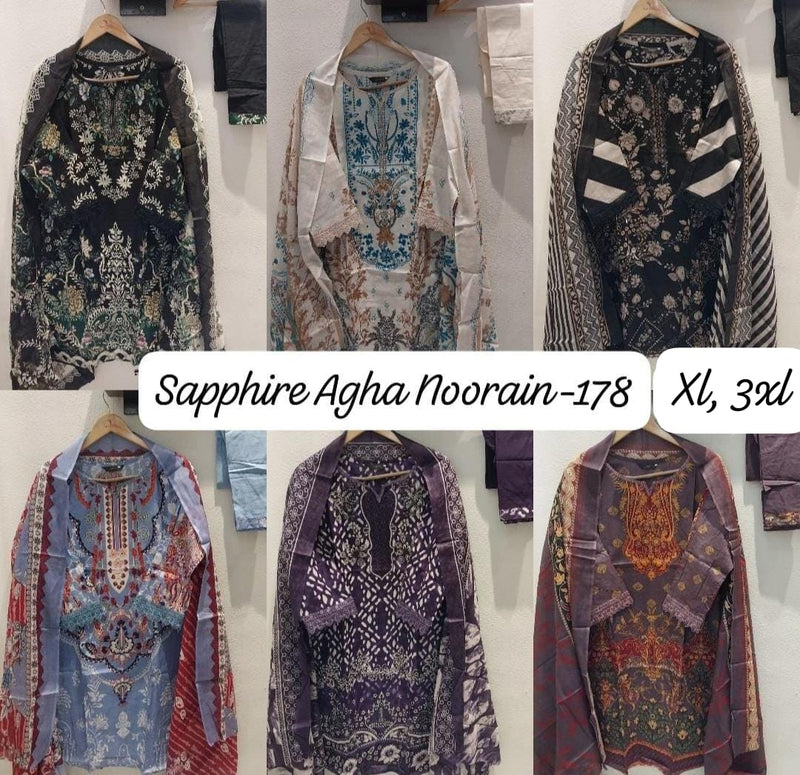 Sapphire Agha Noorain N 178 Pure Lawn Printed Fancy Pret Kurti