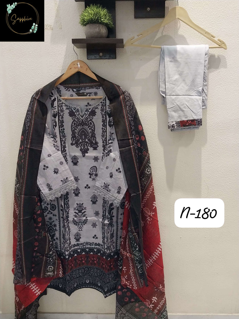 Sapphire Agha Noorain N 180 Pure Lawn Printed Fancy Pret Kurti