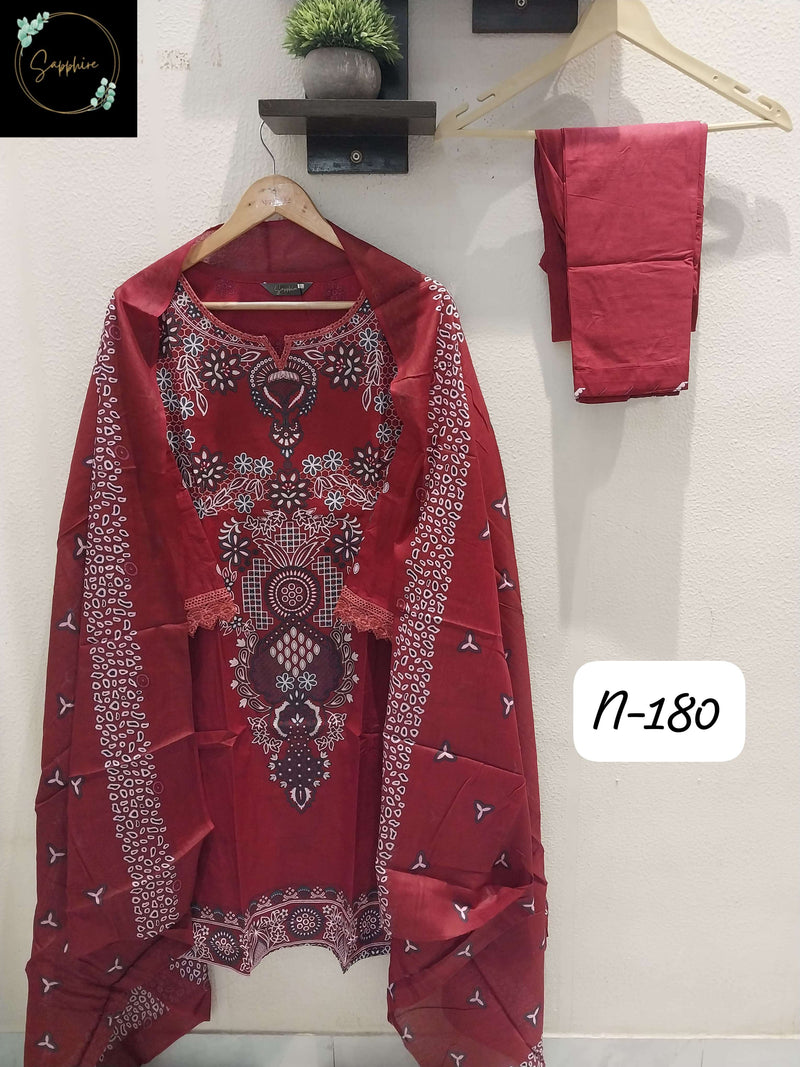 Sapphire Agha Noorain N 180 Pure Lawn Printed Fancy Pret Kurti