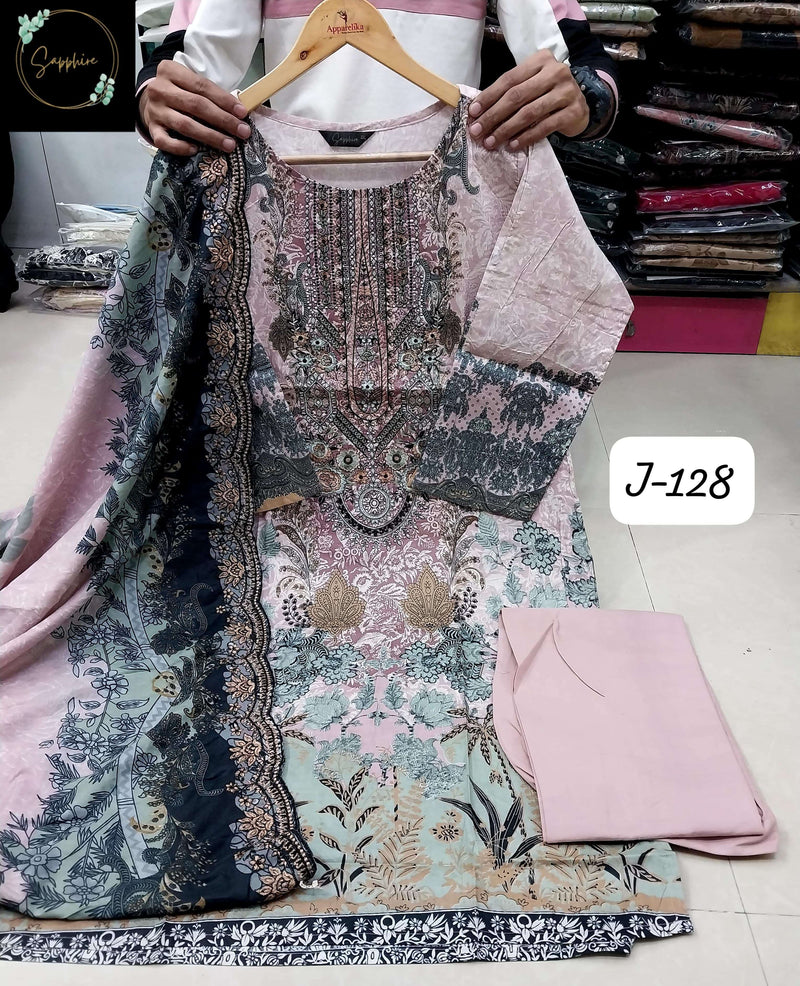 Sapphire Jazmin Vol 128 Lawn Cotton Embroidered Ready To Wear Pret Kurti