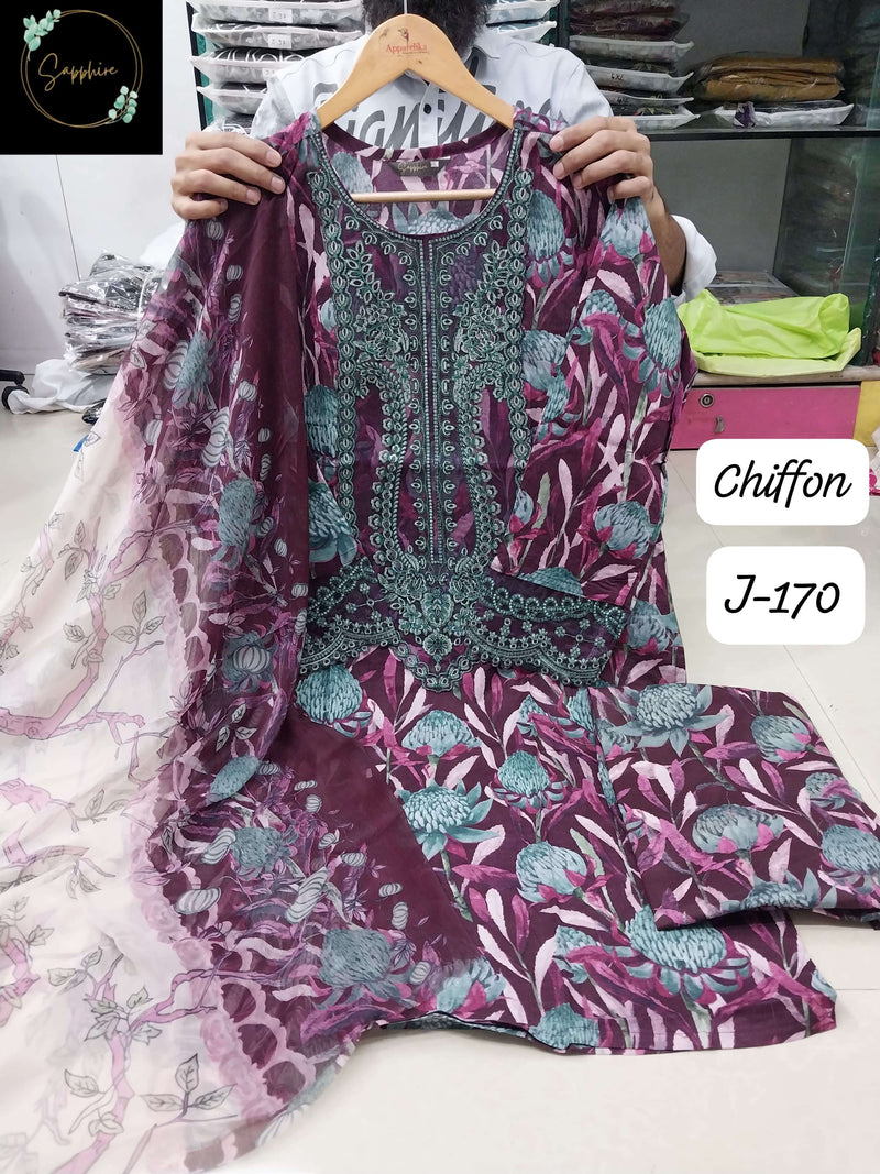 Sapphire Jazmin Vol 170 Lawn Cotton Embroidered Pakistani Pret Kurti
