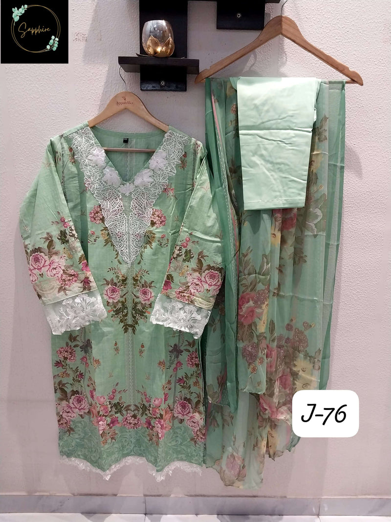 Sapphire Jazmin Vol 76 Lawn Cotton Self Embroidered Readymade Pret Kurti