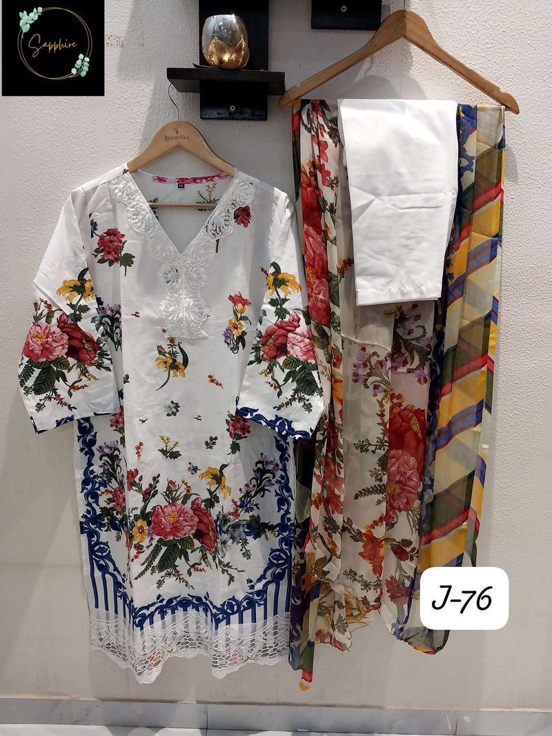 Sapphire Jazmin Vol 76 Lawn Cotton Self Embroidered Readymade Pret Kurti