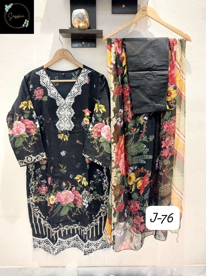 Sapphire Jazmin Vol 76 Lawn Cotton Self Embroidered Readymade Pret Kurti