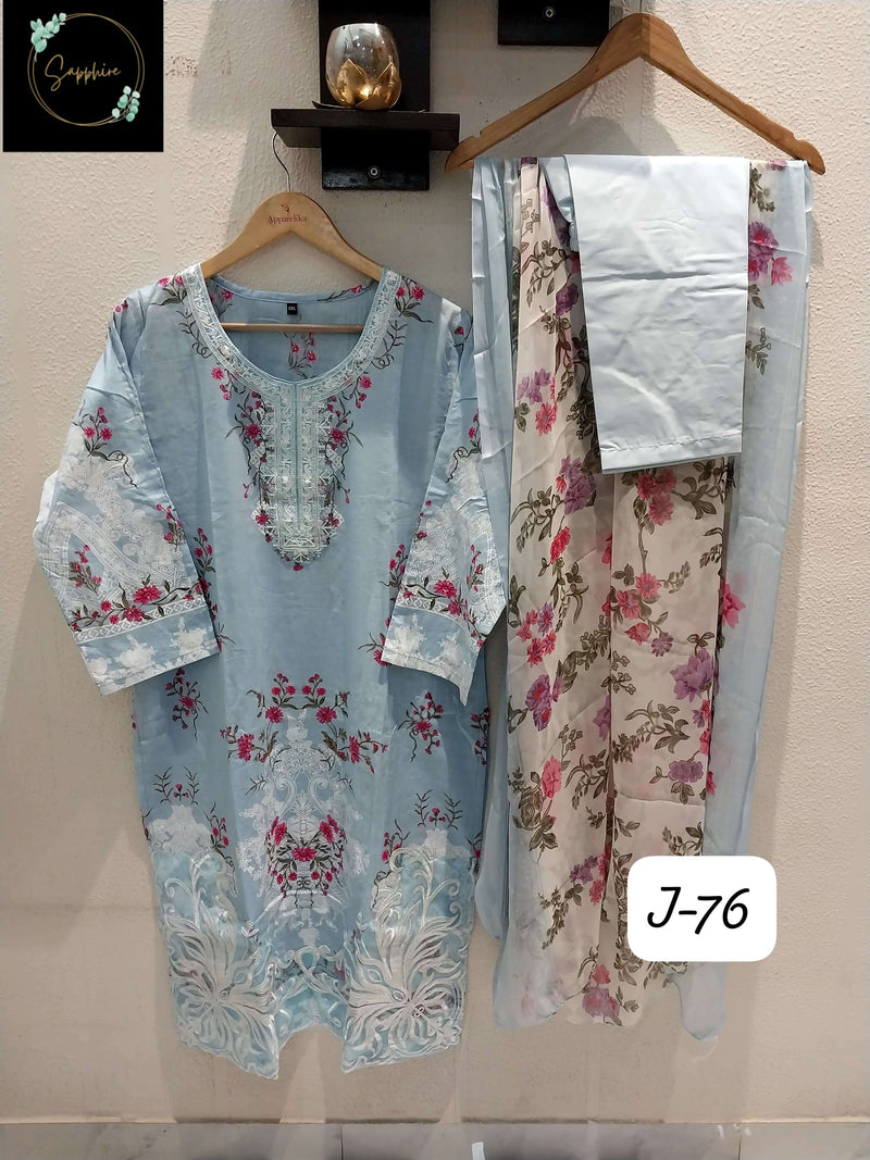 Sapphire Jazmin Vol 76 Lawn Cotton Self Embroidered Readymade Pret Kurti