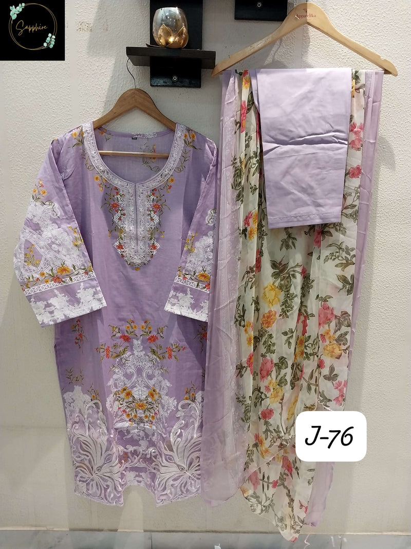 Sapphire Jazmin Vol 76 Lawn Cotton Self Embroidered Readymade Pret Kurti