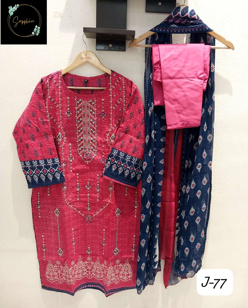 Sapphire Jazmin Vol 77 Lawn Cotton Self Embroidered Readymade Pret Kurti