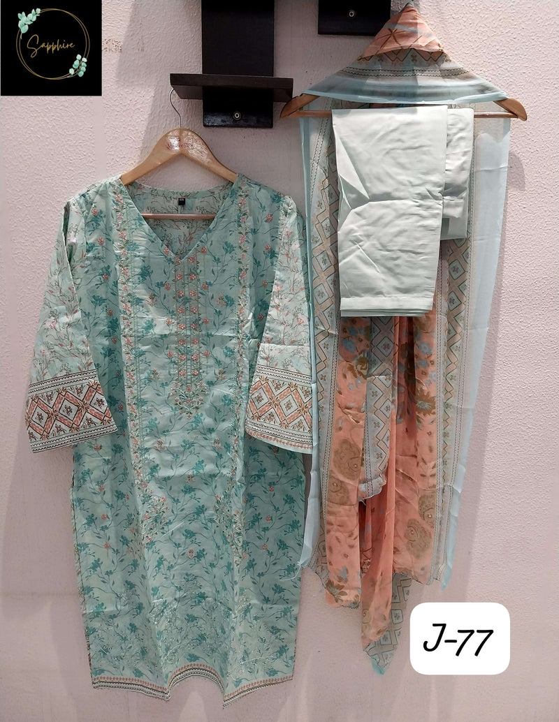 Sapphire Jazmin Vol 77 Lawn Cotton Self Embroidered Readymade Pret Kurti