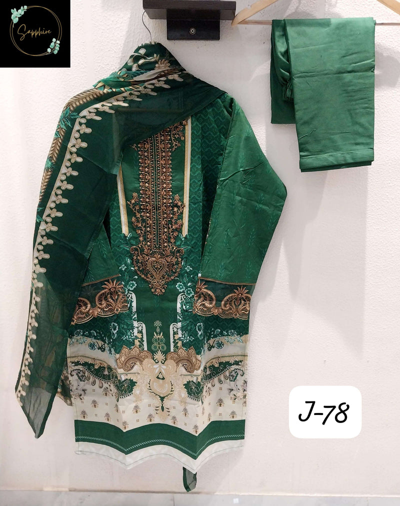 Sapphire Jazmin Vol 78 Lawn Cotton Heavy Patch Embroidery Pret Kurti