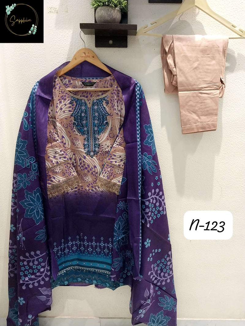 Sapphire Agha Noorain 123 Pure Lawn Cotton Printed Fancy Pret Kurti