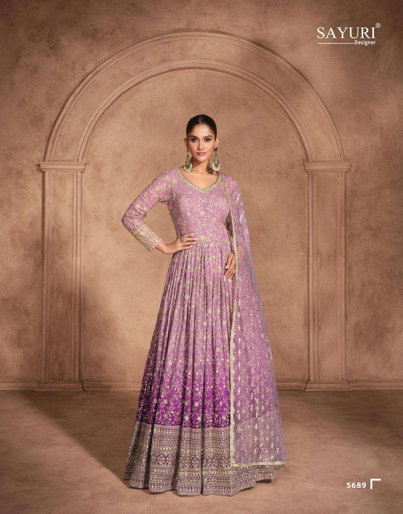 Sayuri Designer Aditi Real Georgette Embroidered Work Designer Suit