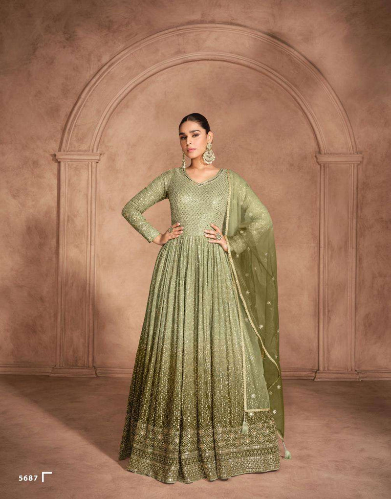 Sayuri Designer Aditi Real Georgette Embroidered Work Designer Suit
