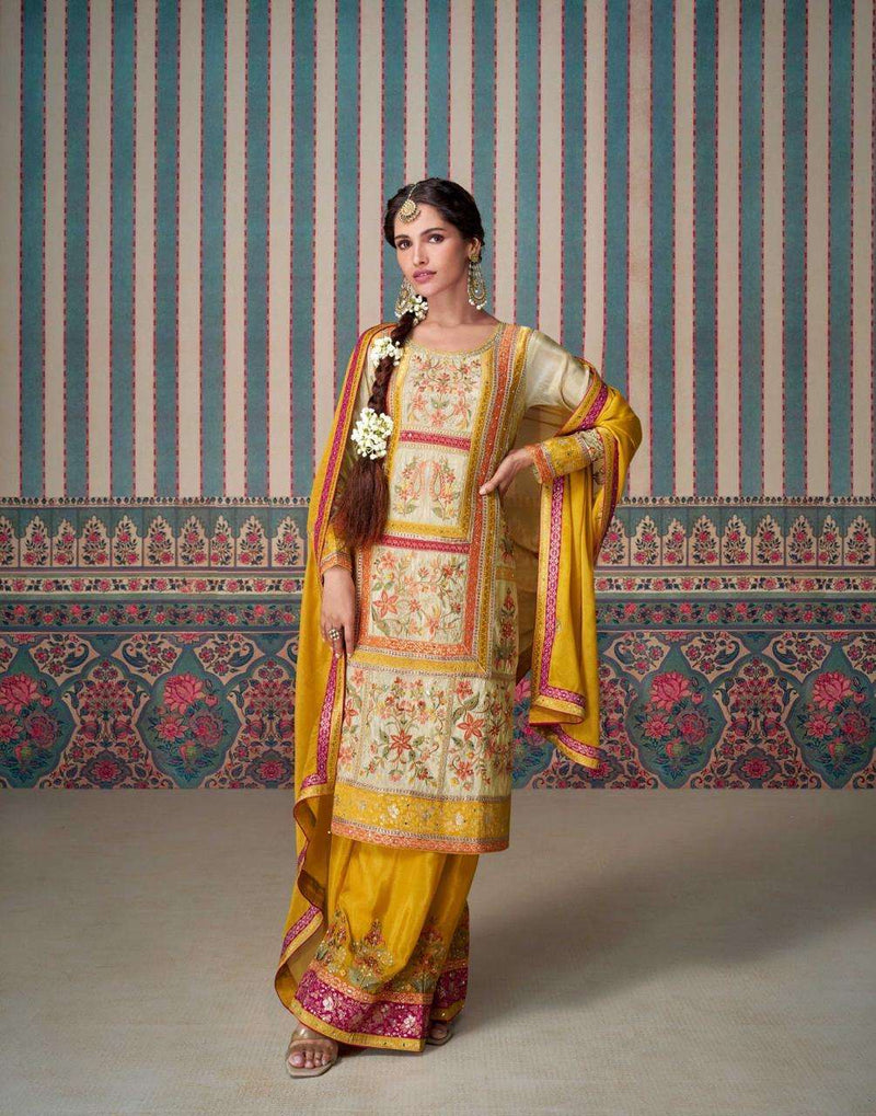 Sayuri Designer Kasturi Premium Silk Jacquard Partywear Suit