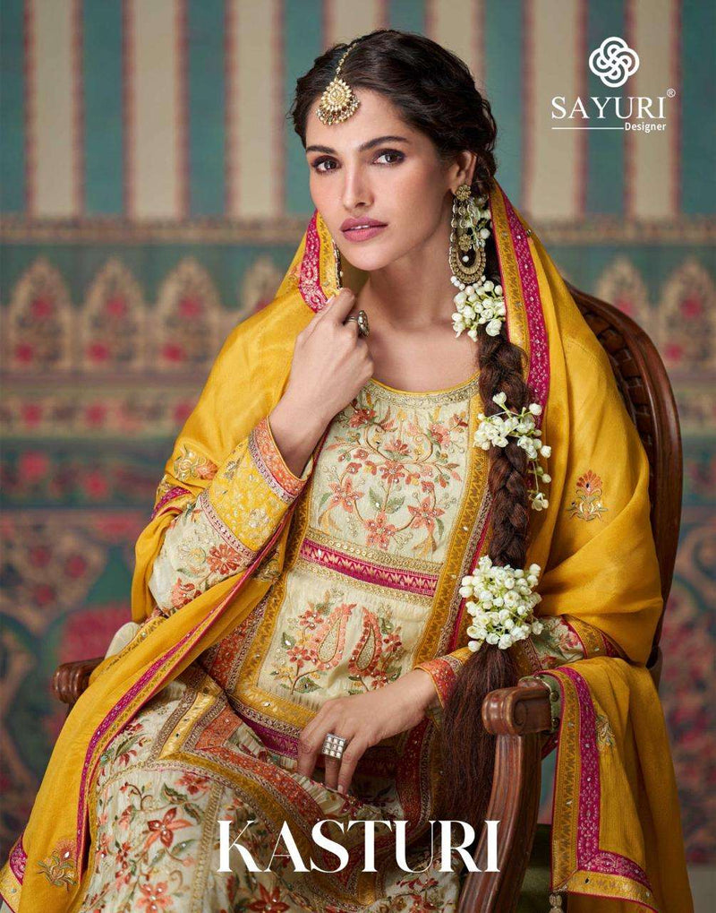 Sayuri Designer Kasturi Premium Silk Jacquard Partywear Suit