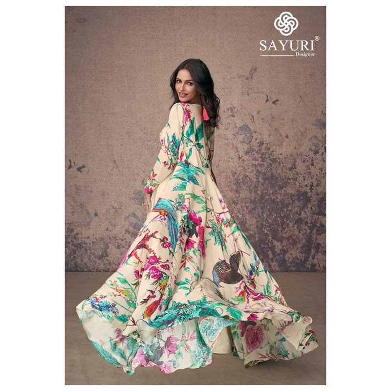 Sayuri Designer Masakali French Crep Silk Party Wear Western Type Dress