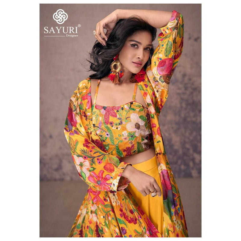 Sayuri Designer Masakali French Crep Silk Party Wear Western Type Dress