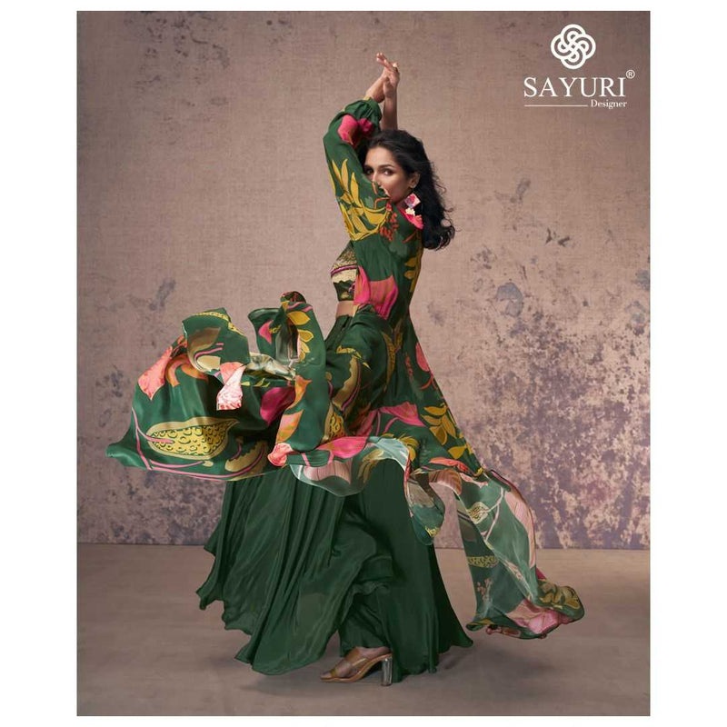 Sayuri Designer Masakali French Crep Silk Party Wear Western Type Dress