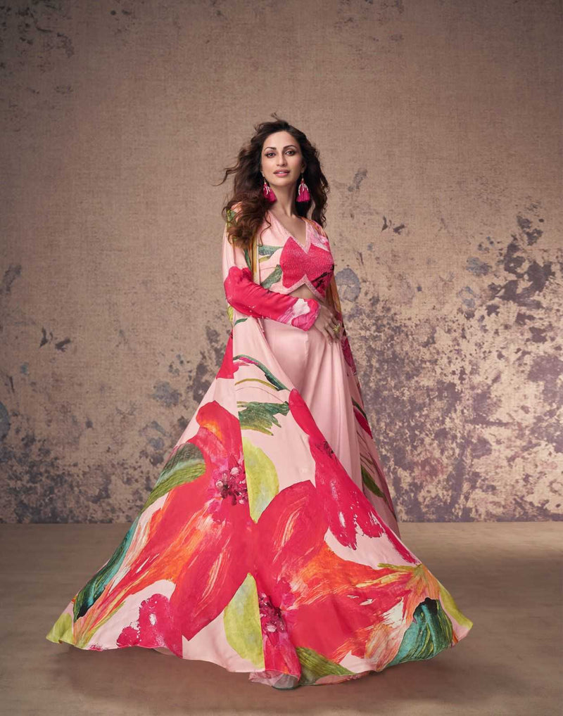 Sayuri Designer Masakali French Crep Silk Party Wear Western Type Dress