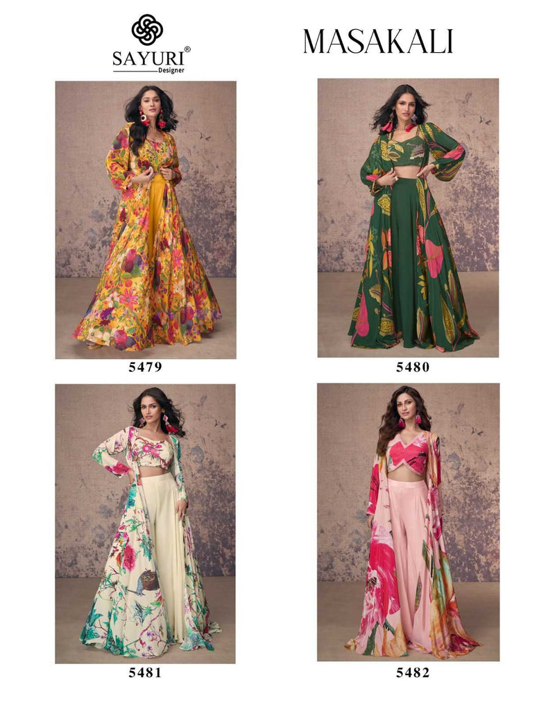 Sayuri Designer Masakali French Crep Silk Party Wear Western Type Dress