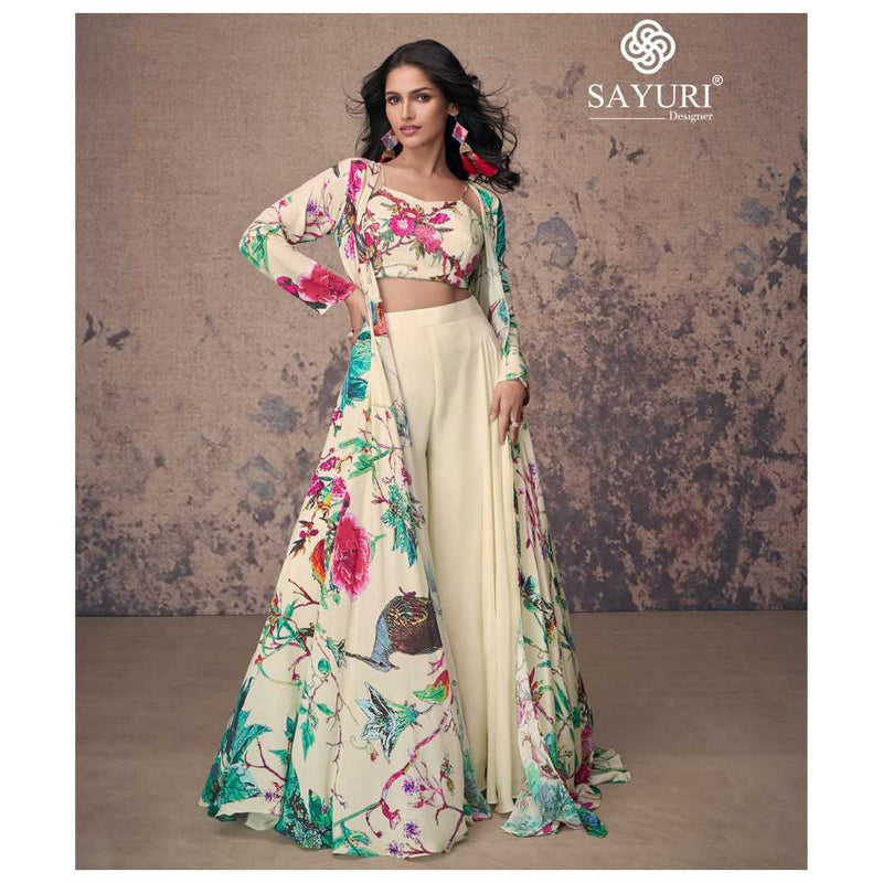 Sayuri Designer Masakali French Crep Silk Party Wear Western Type Dress