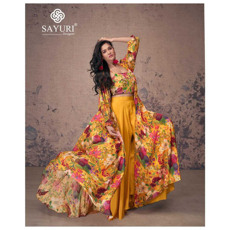Sayuri Designer Masakali French Crep Silk Party Wear Western Type Dress