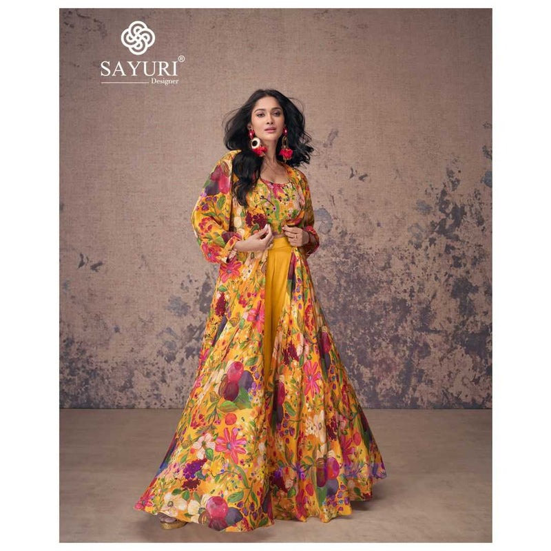 Sayuri Designer Masakali French Crep Silk Party Wear Western Type Dress