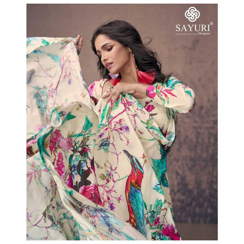 Sayuri Designer Masakali French Crep Silk Party Wear Western Type Dress