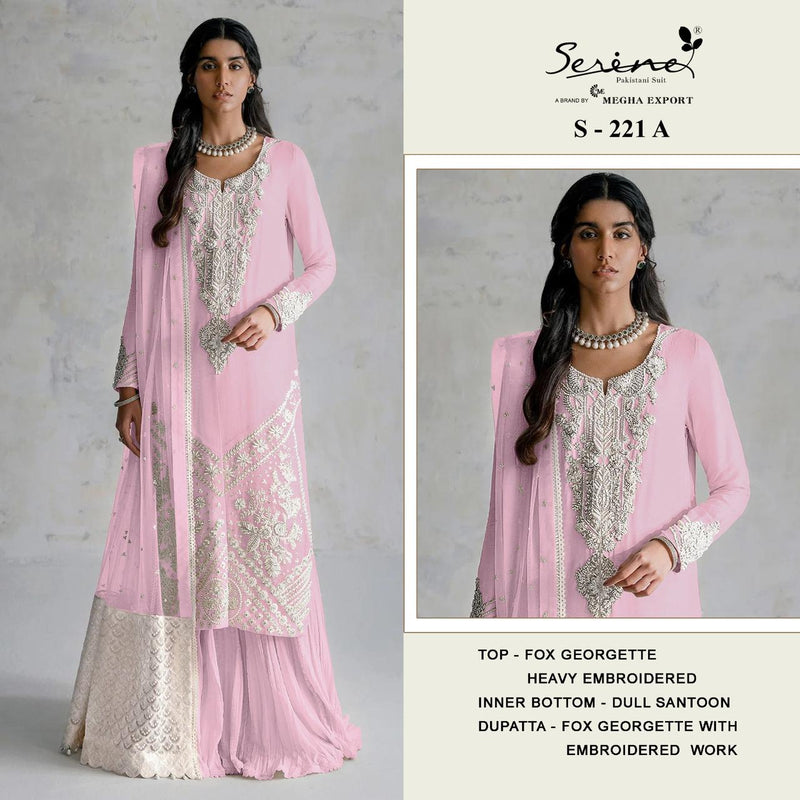 Serine S 221 Fox Georgette Heavy Embroidered Handwork Fancy Salwar Suit