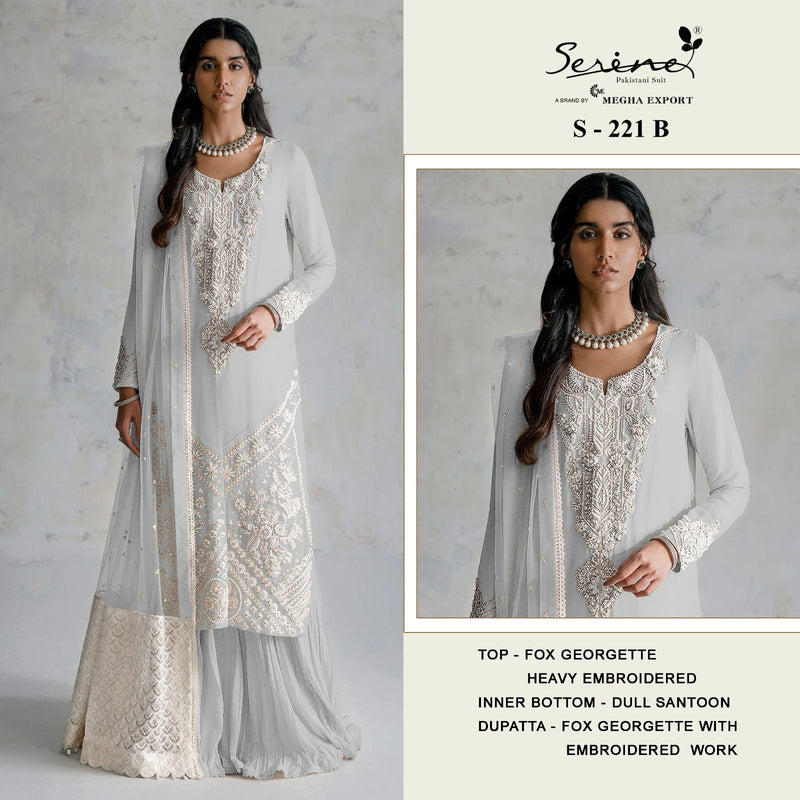 Serine S 221 Fox Georgette Heavy Embroidered Handwork Fancy Salwar Suit