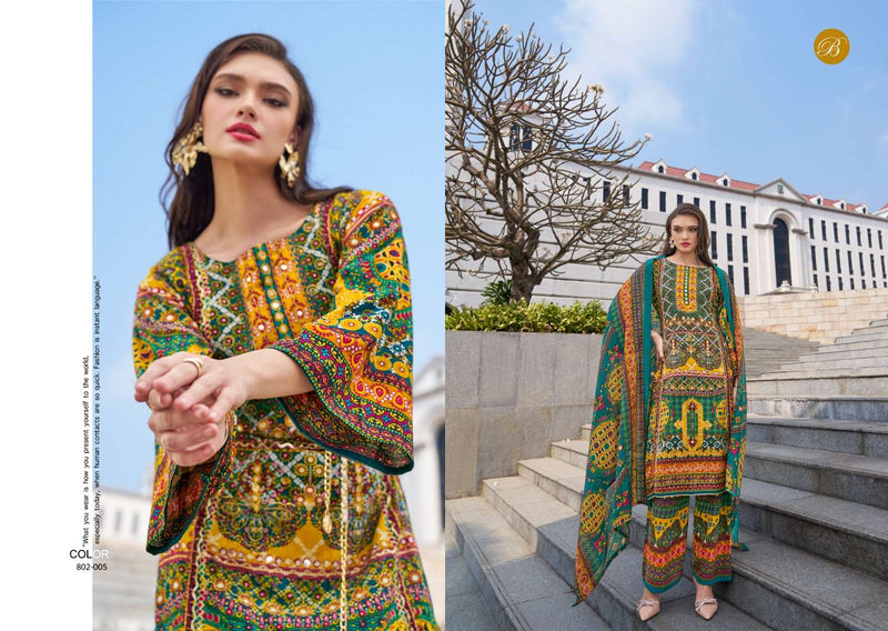 Belliza Designer Studio Shaheen Vol 8 Viscose Rayon Handwork Salwar Suit