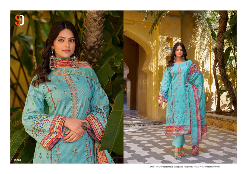 Sharaddha Designer Bin Saeed Lawn Collection Vol 10 Cotton With Self Embroidery  Suit