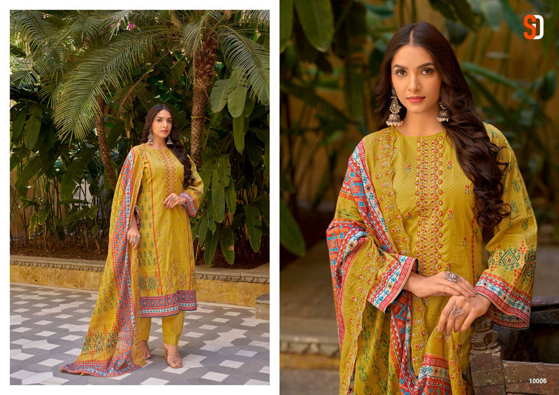 Sharaddha Designer Bin Saeed Lawn Collection Vol 10 Cotton With Self Embroidery  Suit
