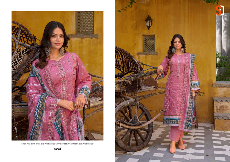 Sharaddha Designer Bin Saeed Lawn Collection Vol 10 Cotton With Self Embroidery  Suit