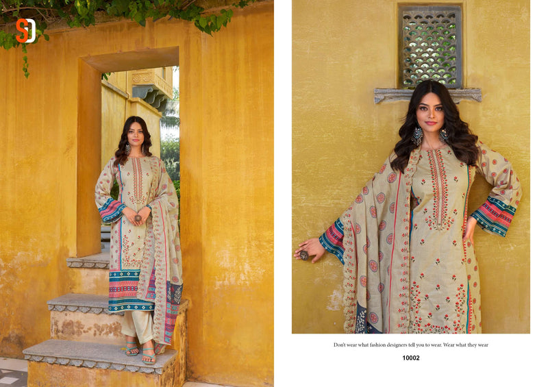 Sharaddha Designer Bin Saeed Lawn Collection Vol 10 Cotton With Self Embroidery  Suit