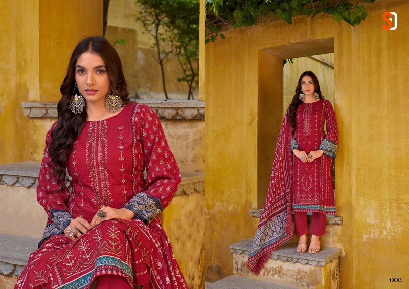 Sharaddha Designer Bin Saeed Lawn Collection Vol 10 Cotton With Self Embroidery  Suit