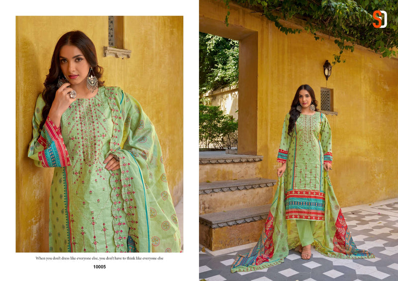 Sharaddha Designer Bin Saeed Lawn Collection Vol 10 Cotton With Self Embroidery  Suit
