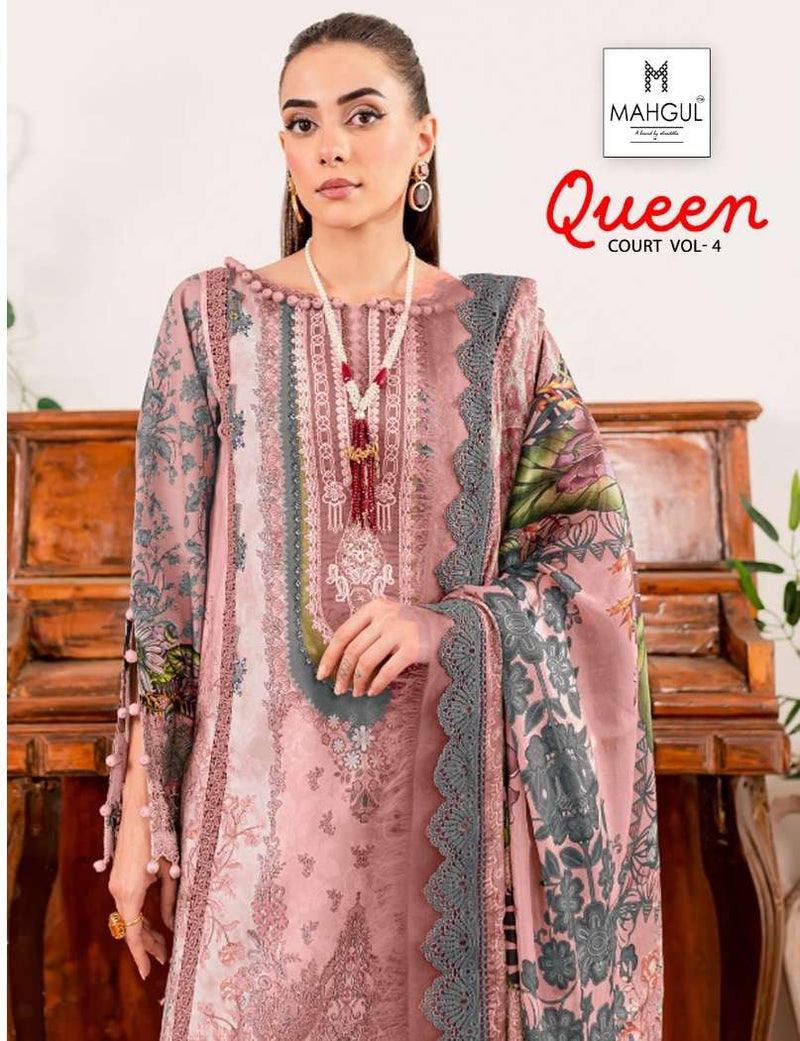 Sharaddha Nx Queen Court Vol 4 Lawn Cotton Printed With Heavy Embroidery Patch Designer Salwar Kameez