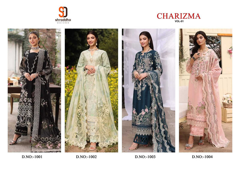 Shraddha Desiger Charizma Vol 1 Pure Cotton Embroidered Chikenkari Work Salwar Suit
