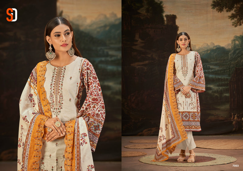 Shraddha Designer Bin Saeed Vol 7 Pure Cotton Self Embroidered Work Salwar Suit